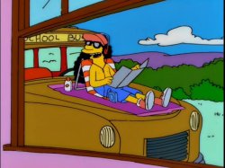 Otto sunbathing on the schoolbus Meme Template