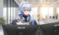 Niko looking at Monitors Meme Template