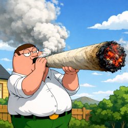 Peter Griffin is smoking the largest joint on earth Meme Template