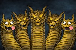 5 head dragon Meme Template