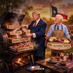 Trump/Cornyn BBQ Meme Template