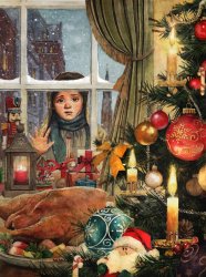 Homeless girl christmas feast Meme Template