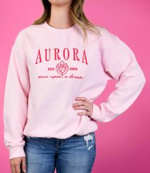 Aurora Embroidered Pullover Sweatshirt for Women – Sleeping Beau Meme Template
