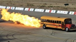 “School Time” Jet-Powered School Bus Meme Template