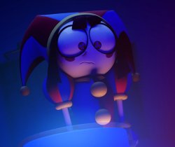 Pomni looking at buttons Meme Template