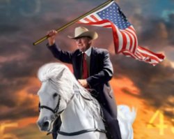 trump on a white horse Meme Template