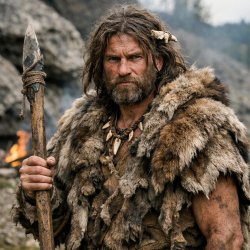 Stone age man wearing fur Meme Template