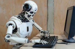 Typing robot Meme Template