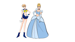 Sailor Uranus and Cinderella Belly Meme Template