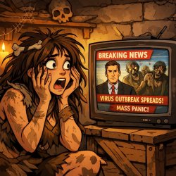 feral woman horrified by TV news Meme Template