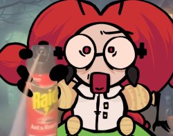 Mme. Brot sprays Raid at you maliciously Meme Template
