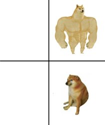 Buff Doge vs Cheems vertical Meme Template