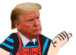 Donald Trump as Dennis the Menace pointing Meme Template
