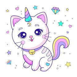 Kawaii unicorn cat Meme Template
