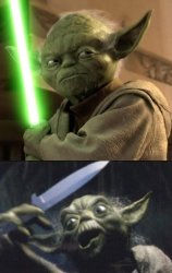 Yoda fight fantasy vs reality Meme Template