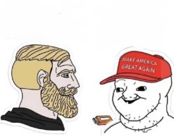 Chad vs MAGA Meme Template