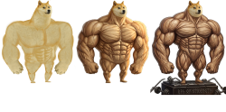 Three buff doges Meme Template