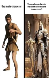 Main Character vs NPC Meme Template