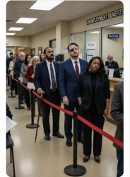 Dan Crenshaw in the unemployment line Meme Template