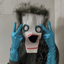 North West's Biggest Fan Dolphin Mask Meme Template