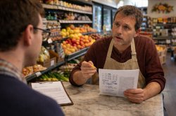 Interview in grocery shop Meme Template