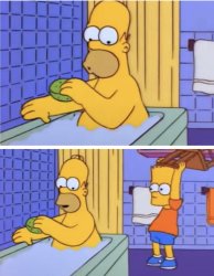 Homer Bath Surprise Chair Meme Template
