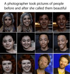 a photographer took pictures of people before and after Meme Template
