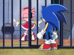 Amy hepls sonic for escape jail meme Meme Template