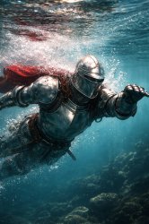 knight swimming Meme Template