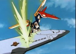 Gundam wing destroying plane Meme Template