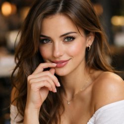 Beautiful girl staring directly at me and flirting Meme Template