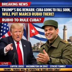 TRUMP'S BIG REMARK: CUBA GOING TO FALL SOON, WILL PUT MARCO RUBI Meme Template