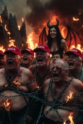 MAGAts burning in Hell with Satan laughing Meme Template