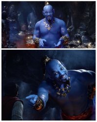 Will Smith: Aladdin, the Genie. Meme Template