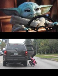 Baby Yoda Driving Meme Template