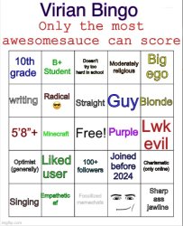 Virian bingo 2026 Meme Template