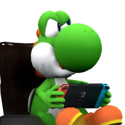 Angry Yoshi playing on Nintendo Switch Meme Template