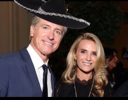 Greasy Gavin Newsom & sleazy wife Meme Template