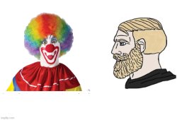 Clown And Chad Meme Template