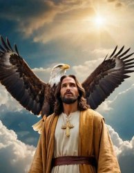 Jesus and Eagle Meme Template