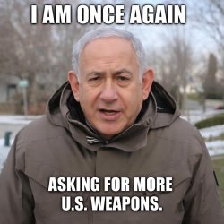 Bernie sanders meme, but with netanyahu’s face Meme Template
