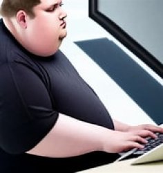 Fat guy typing Meme Template