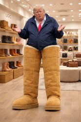 Trump guessed wrong on the shoe size. boots uggs Meme Template