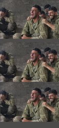 IDF Crying in shelter Meme Template