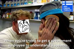 government employee and a speech Meme Template