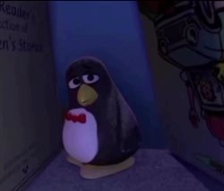 Penguin sad stare Meme Template