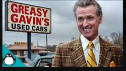 Greasy Gavin Newsom Used Cars Meme Template