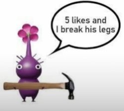 5 likes and I break his legs Meme Template