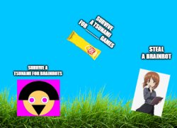 anime girl getting chased by chip bag meme Meme Template