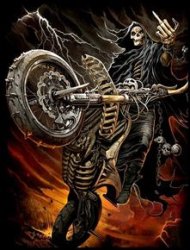 bike middle finger skull Meme Template